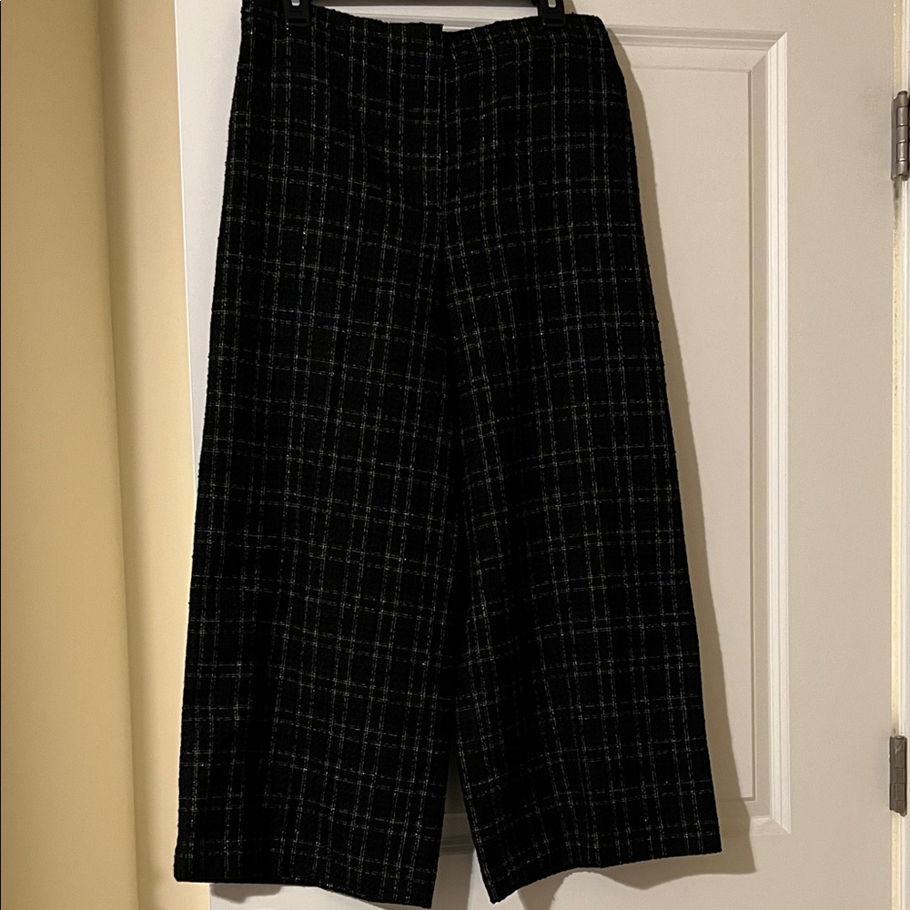 Black and silver wide leg pants never worn